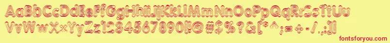 Teazer Font – Red Fonts on Yellow Background