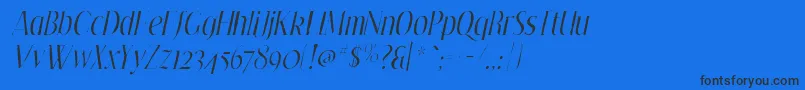 Шрифт EfflorescegauntItalic – чёрные шрифты на синем фоне