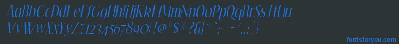EfflorescegauntItalic-fontti – siniset fontit mustalla taustalla