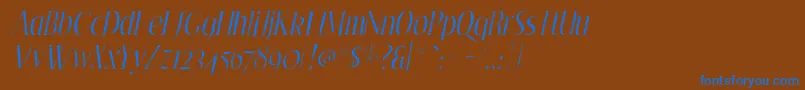 EfflorescegauntItalic-Schriftart – Blaue Schriften auf braunem Hintergrund