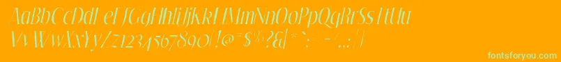 EfflorescegauntItalic Font – Green Fonts on Orange Background