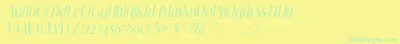 EfflorescegauntItalic Font – Green Fonts on Yellow Background