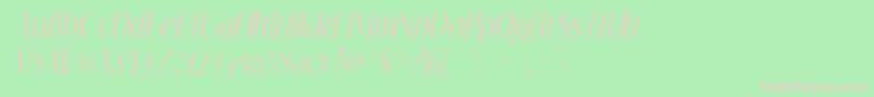 フォントEfflorescegauntItalic – 緑の背景にピンクのフォント