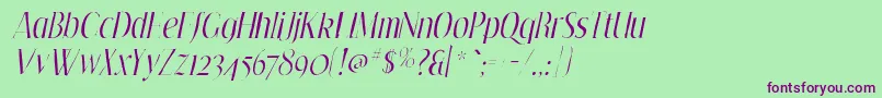 EfflorescegauntItalic Font – Purple Fonts on Green Background