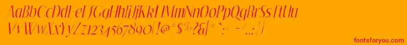 EfflorescegauntItalic-Schriftart – Rote Schriften auf orangefarbenem Hintergrund