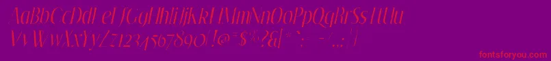 EfflorescegauntItalic Font – Red Fonts on Purple Background