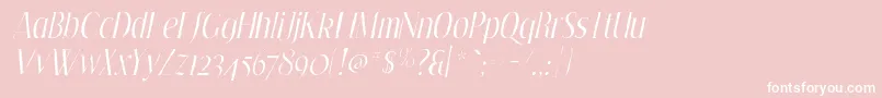 EfflorescegauntItalic-fontti – valkoiset fontit vaaleanpunaisella taustalla