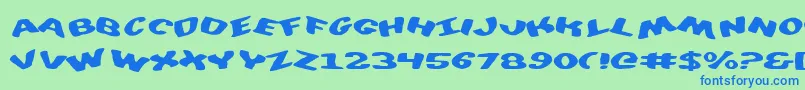 Шрифт DiegoconScrambled – синие шрифты на зелёном фоне