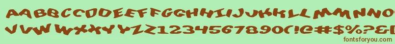 Fonte DiegoconScrambled – fontes marrons em um fundo verde