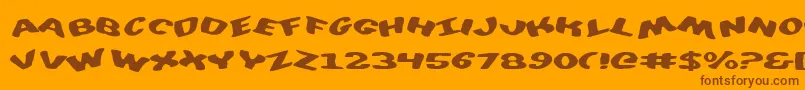 DiegoconScrambled-Schriftart – Braune Schriften auf orangefarbenem Hintergrund