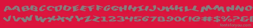 フォントDiegoconScrambled – 赤い背景に灰色の文字