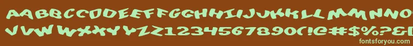 DiegoconScrambled-Schriftart – Grüne Schriften auf braunem Hintergrund