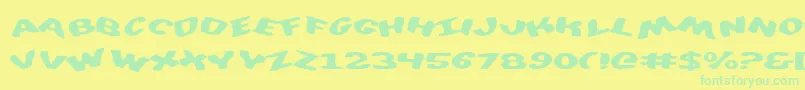 DiegoconScrambled Font – Green Fonts on Yellow Background