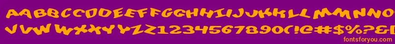 DiegoconScrambled-Schriftart – Orangefarbene Schriften auf violettem Hintergrund