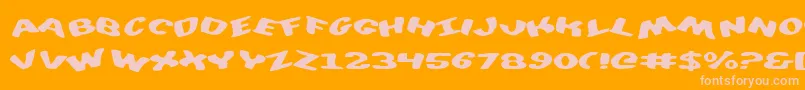 DiegoconScrambled-Schriftart – Rosa Schriften auf orangefarbenem Hintergrund