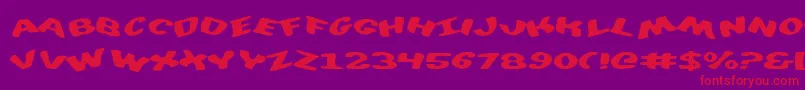 フォントDiegoconScrambled – 紫の背景に赤い文字