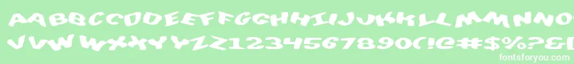 DiegoconScrambled-Schriftart – Weiße Schriften auf grünem Hintergrund