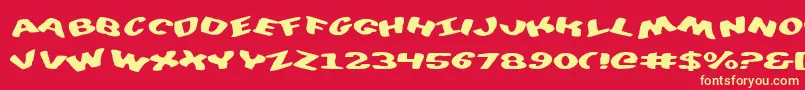 Шрифт DiegoconScrambled – жёлтые шрифты на красном фоне