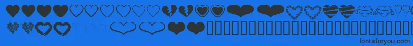 HeartsBv Font – Black Fonts on Blue Background