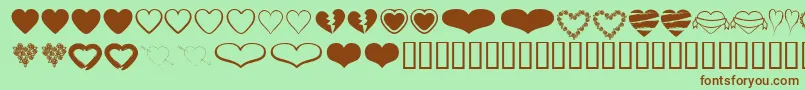 HeartsBv Font – Brown Fonts on Green Background