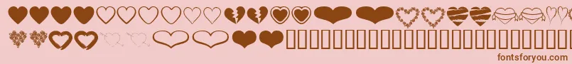 HeartsBv Font – Brown Fonts on Pink Background