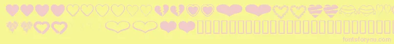 HeartsBv Font – Pink Fonts on Yellow Background