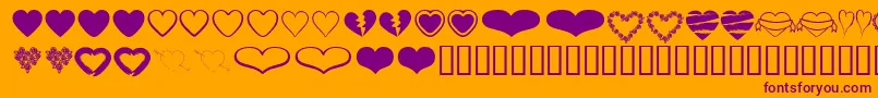 HeartsBv Font – Purple Fonts on Orange Background