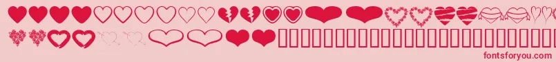 HeartsBv Font – Red Fonts on Pink Background