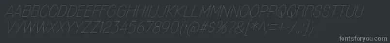 MixolydianTitlingUlIt-fontti – harmaat kirjasimet mustalla taustalla