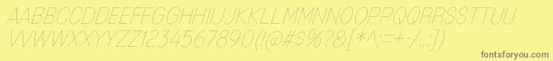 MixolydianTitlingUlIt Font – Gray Fonts on Yellow Background