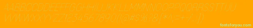 MixolydianTitlingUlIt Font – Green Fonts on Orange Background
