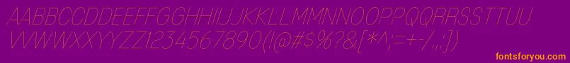 MixolydianTitlingUlIt-Schriftart – Orangefarbene Schriften auf violettem Hintergrund