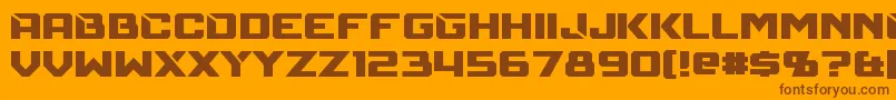 Mechfire Font – Brown Fonts on Orange Background