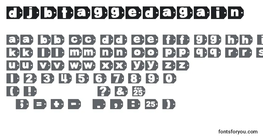 DjbTaggedAgain Font – alphabet, numbers, special characters