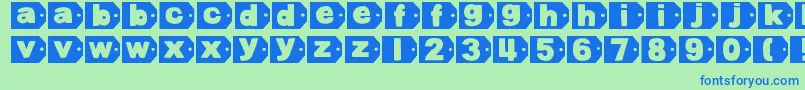 DjbTaggedAgain Font – Blue Fonts on Green Background