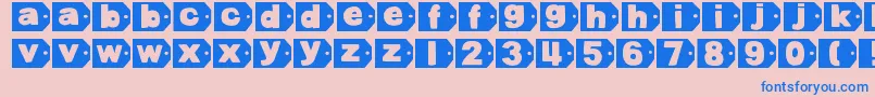 フォントDjbTaggedAgain – ピンクの背景に青い文字