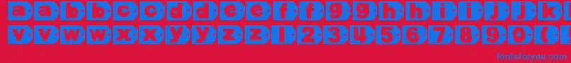 DjbTaggedAgain Font – Blue Fonts on Red Background