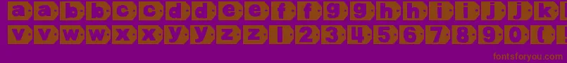 DjbTaggedAgain-Schriftart – Braune Schriften auf violettem Hintergrund