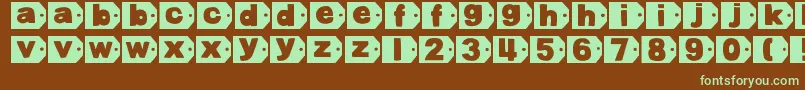 DjbTaggedAgain Font – Green Fonts on Brown Background