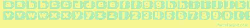 DjbTaggedAgain Font – Green Fonts on Yellow Background