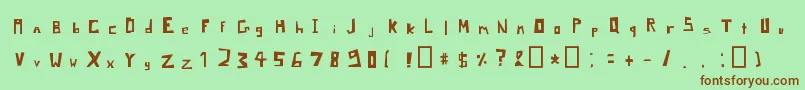 フォントPixelSignboardRegular – 緑の背景に茶色のフォント