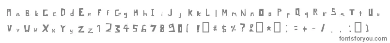 PixelSignboardRegular-Schriftart – Graue Schriften auf weißem Hintergrund