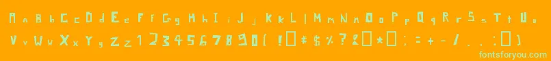 PixelSignboardRegular Font – Green Fonts on Orange Background