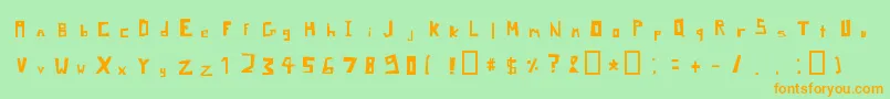 PixelSignboardRegular-fontti – oranssit fontit vihreällä taustalla