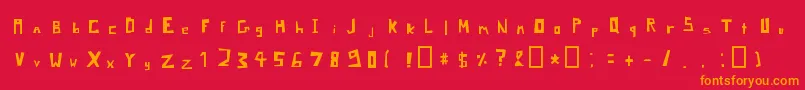 フォントPixelSignboardRegular – 赤い背景にオレンジの文字