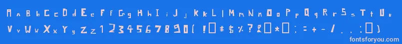 フォントPixelSignboardRegular – ピンクの文字、青い背景