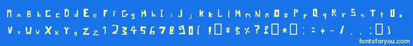 PixelSignboardRegular-fontti – keltaiset fontit sinisellä taustalla