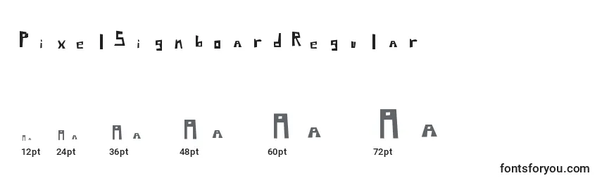 Tamanhos de fonte PixelSignboardRegular