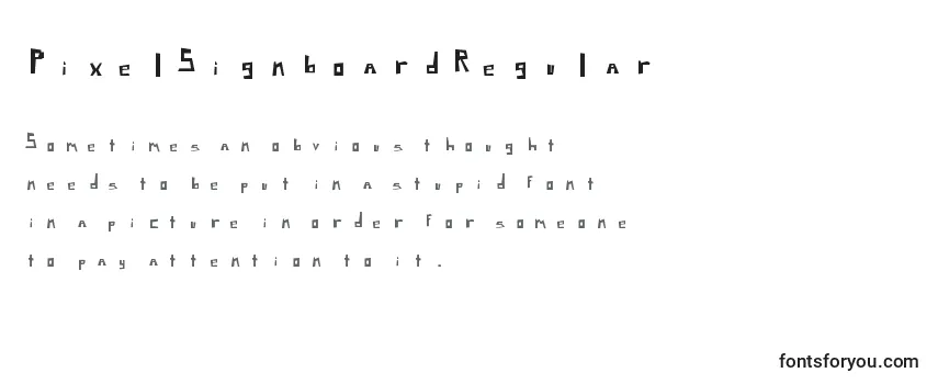 Überblick über die Schriftart PixelSignboardRegular