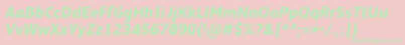 Amble-Schriftart – Grüne Schriften auf rosa Hintergrund